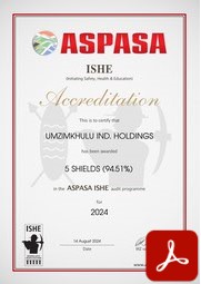 ASPASA Mine Safety HSE Audit Certificate